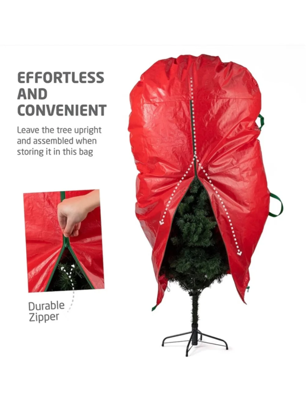 NEW ZOBER Upright Christmas Tree Storage Bag With Drawstring Hem Fits 9 Ft